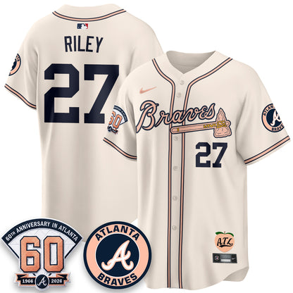 ATL 60th Anniversary Peach Edition Vapor Premier Limited Jersey - All Stitched-DTD