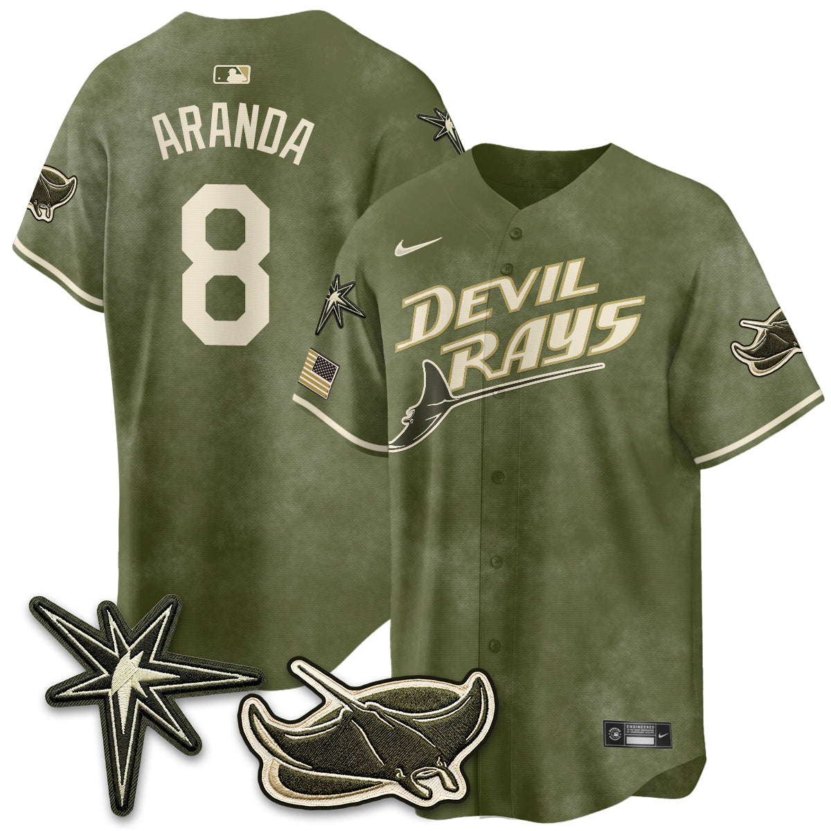 TB New Era Olive 2026 Armed Forces Day Jersey - All Stitched-DTD