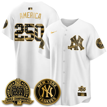 NYY Fourth of July USA Vapor Limited Jersey - Stitched-DTD