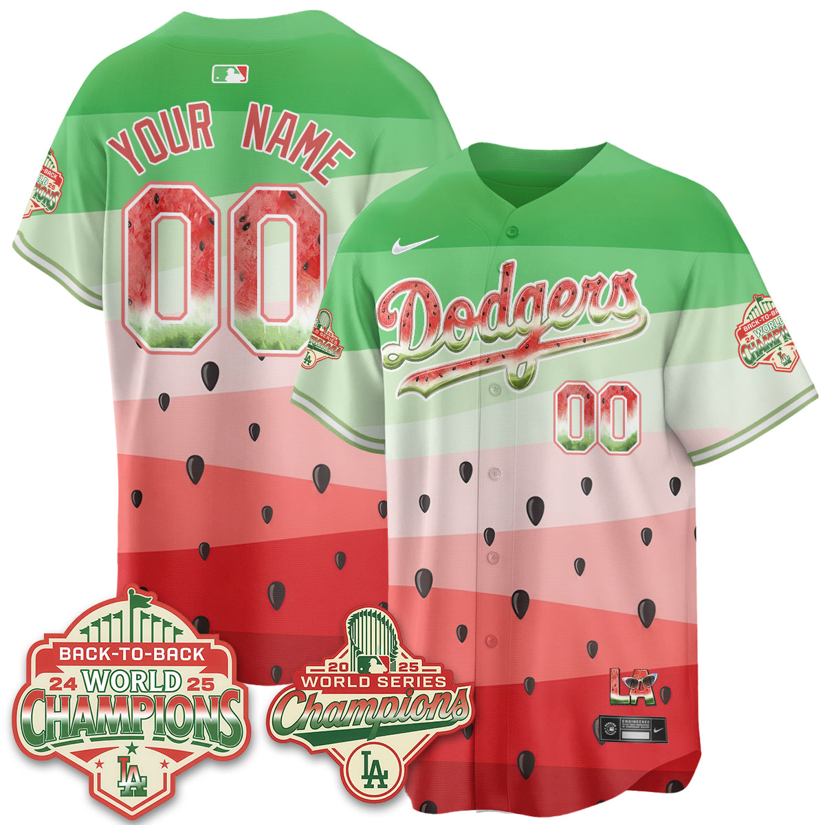 LAD National Watermelon Day Vapor Custom Jersey - Stitched-DTD