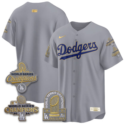 LAD Gold Collection Stadium Vapor Limited Jersey - Back to Back 9x Champs - All Stitched-DTD