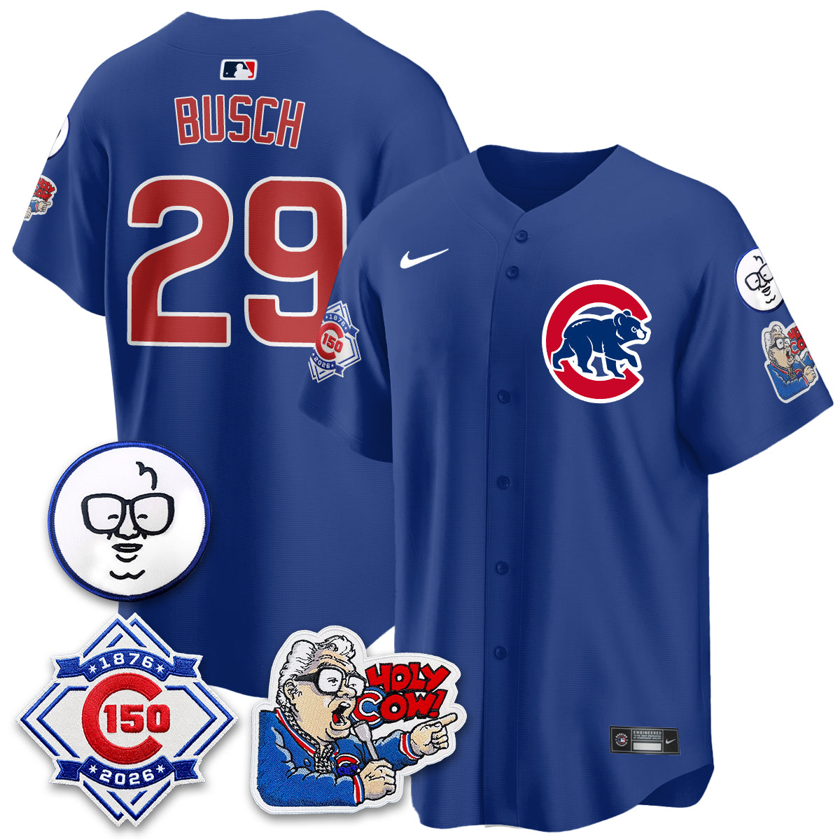 CHC 150th Anniversary Harry Caray Holy Cow Vapor Premier Limited Jersey - All Stitched V2-DTD