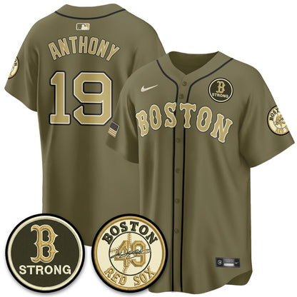 BOS New Era Olive 2026 Armed Forces Day Jersey - All Stitched-DTD