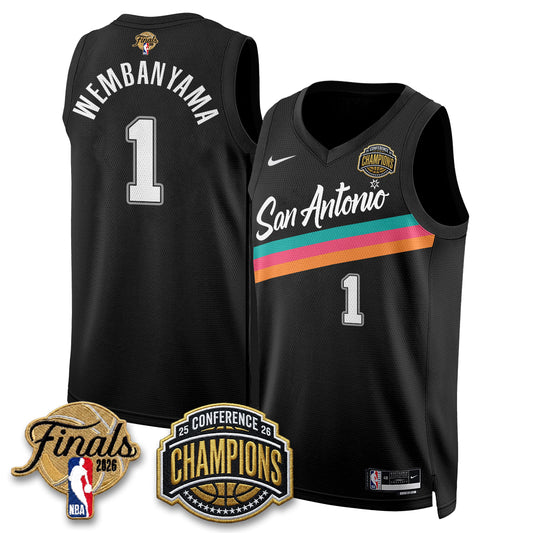 SAS 2026 NBA Western Conference Champions Vapor City Edition Jersey - Stitched-DTD