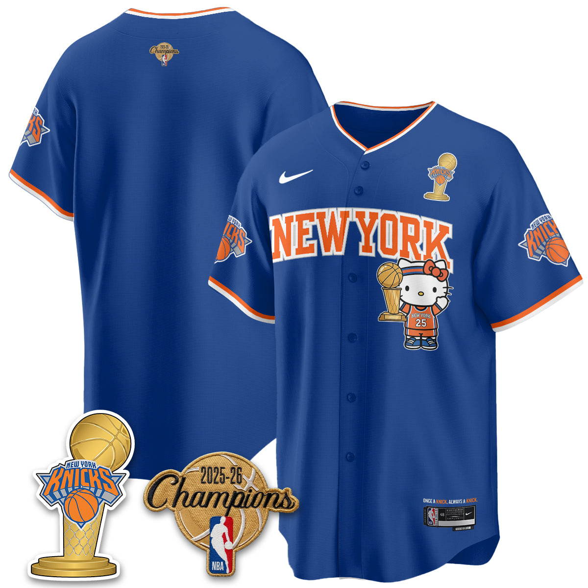 NYK 2026 NBA Champions x Meow Kitty Vapor Jersey - Stitched-DTD