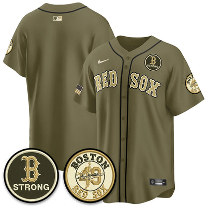 BOS New Era Olive 2026 Armed Forces Day Jersey - All Stitched-DTD
