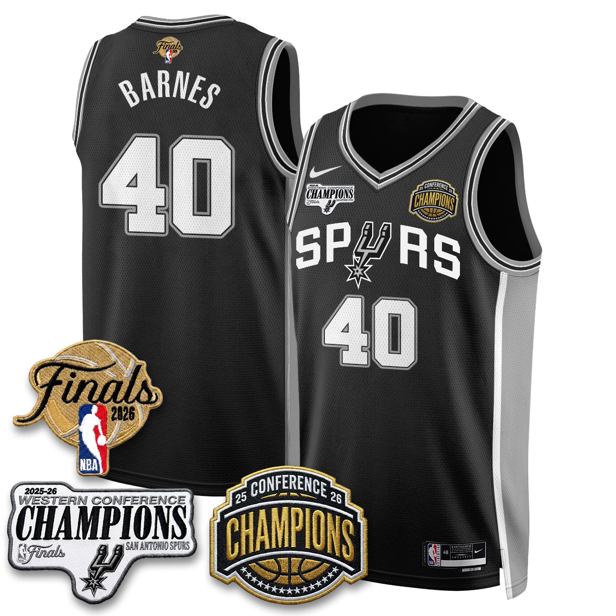 SAS 2026 NBA Western Conference Champions Vapor Jersey - Stitched-DTD