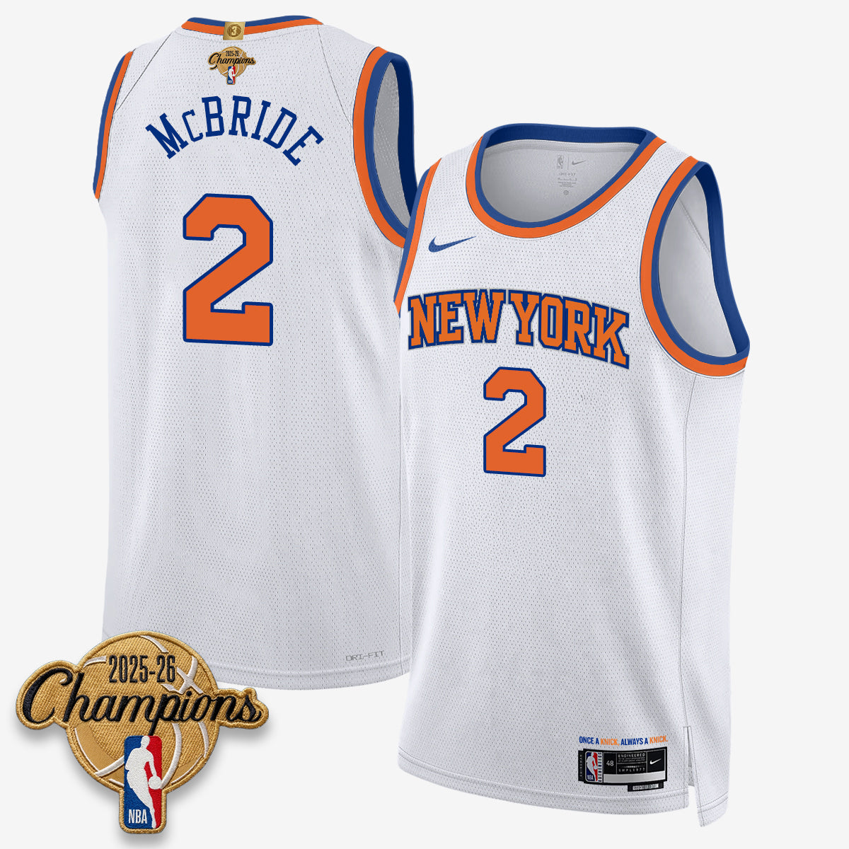NYK 2026 Basketball Champions Vapor Jersey V2- Stitched-DTD