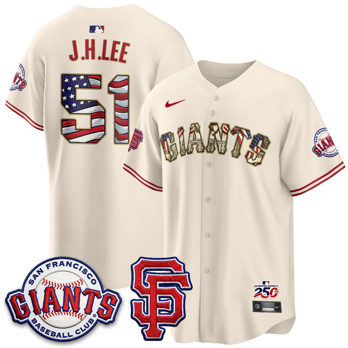 San Francisco Giants2026 Independence Day USA Jersey - All Stitched-DTD