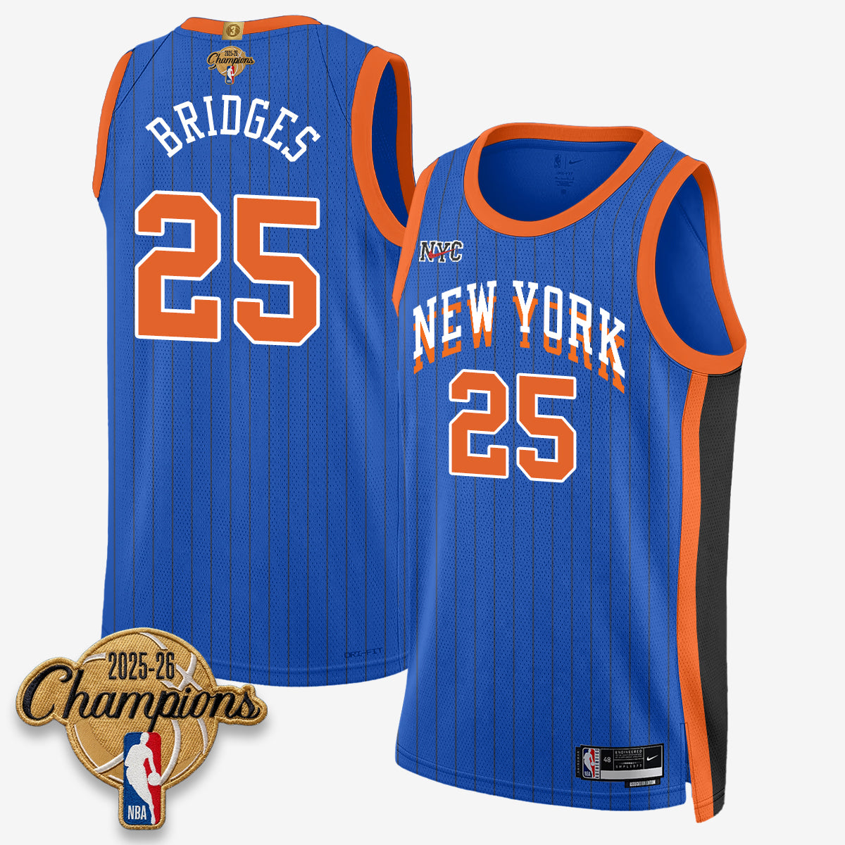 NYK 2026 Basketball Champions Vapor Jersey V2- Stitched-DTD