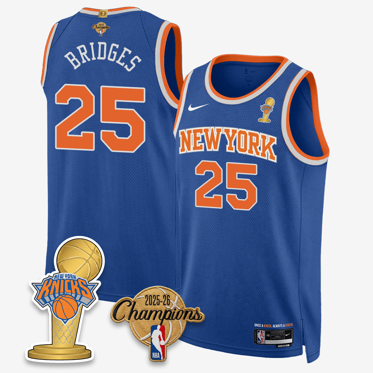 NYK 2026 Basketball Champions Vapor Jersey - Stitched-DTD