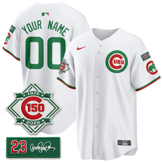 Custom CHC Limited Mexico Jersey - 150th Anniversary + Ryne Sandberg Tribute Patch All Stitched-DTD