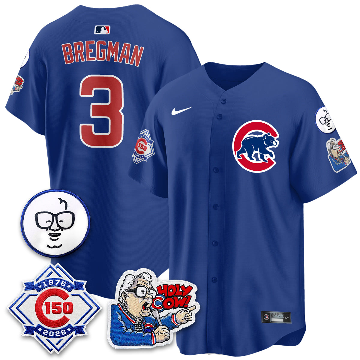 CHC 150th Anniversary Harry Caray Holy Cow Vapor Premier Limited Jersey - All Stitched V2-DTD