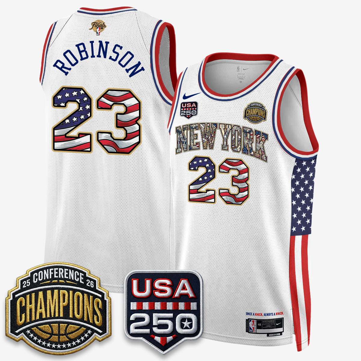 NYK 2026 NBA Eastern Conference Champions x Fourth of July Vapor Jersey - Stitched-DTD