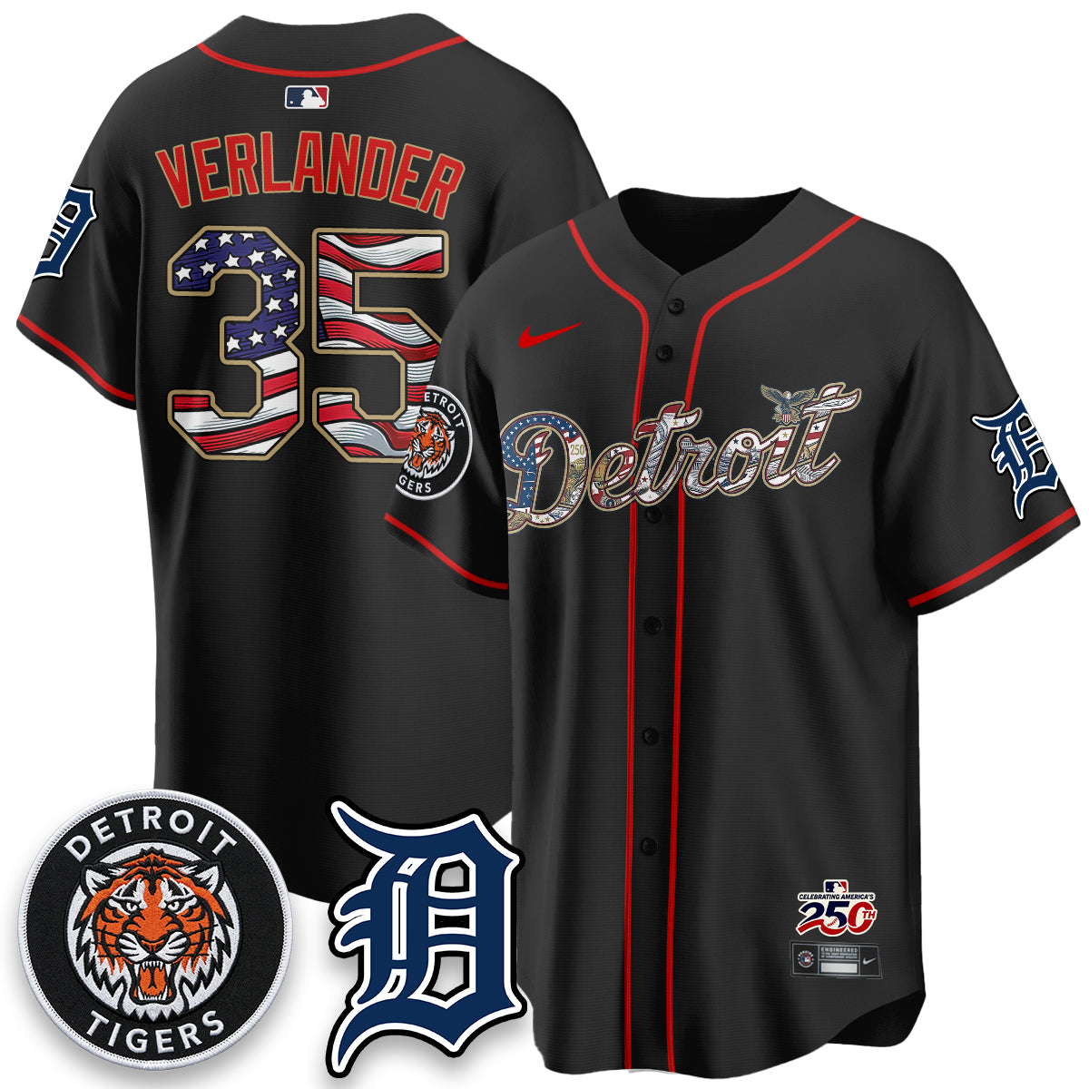 DET 2026 Independence Day USA Vapor Limited Jersey - Stitched-DTD