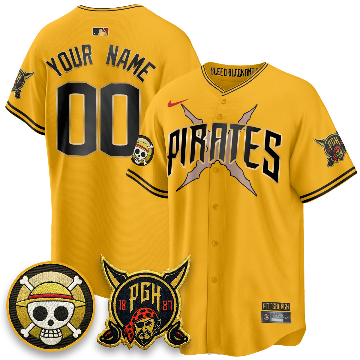 PIT 2026 City Connect x One Piece Vapor Limited Custom Jersey - All Stitched-DTD