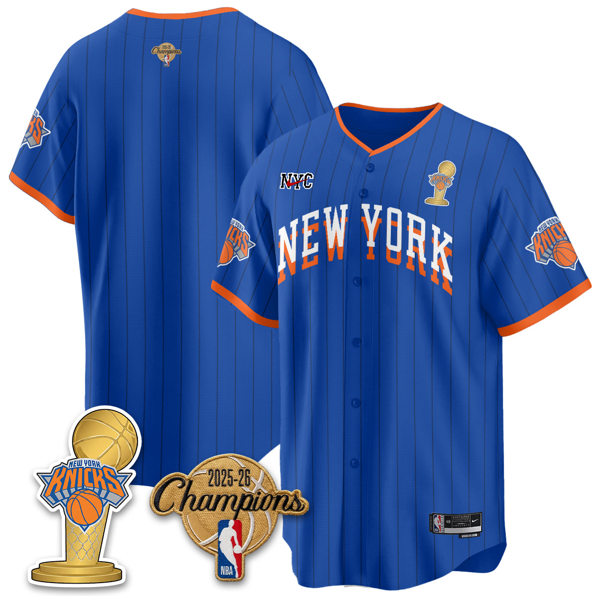 NYK 2026 NBA Champions Vapor Jersey - Stitched-DTD
