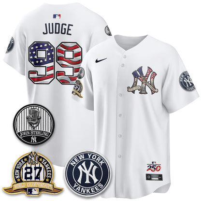 NYY Independence Day USA Vapor Limited Jersey - Stitched-DTD