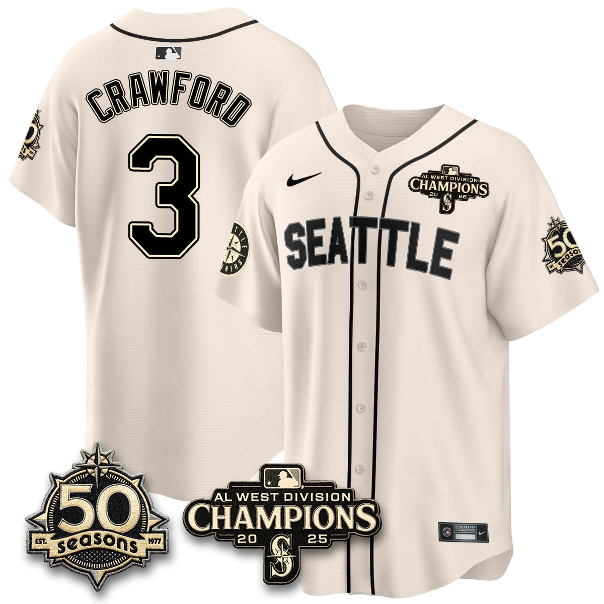 SEA Vapor Premier Limited Jersey - 50th Anniversary & AL West Division Champions - Steelheads Community Funds - All Stitched-DTD