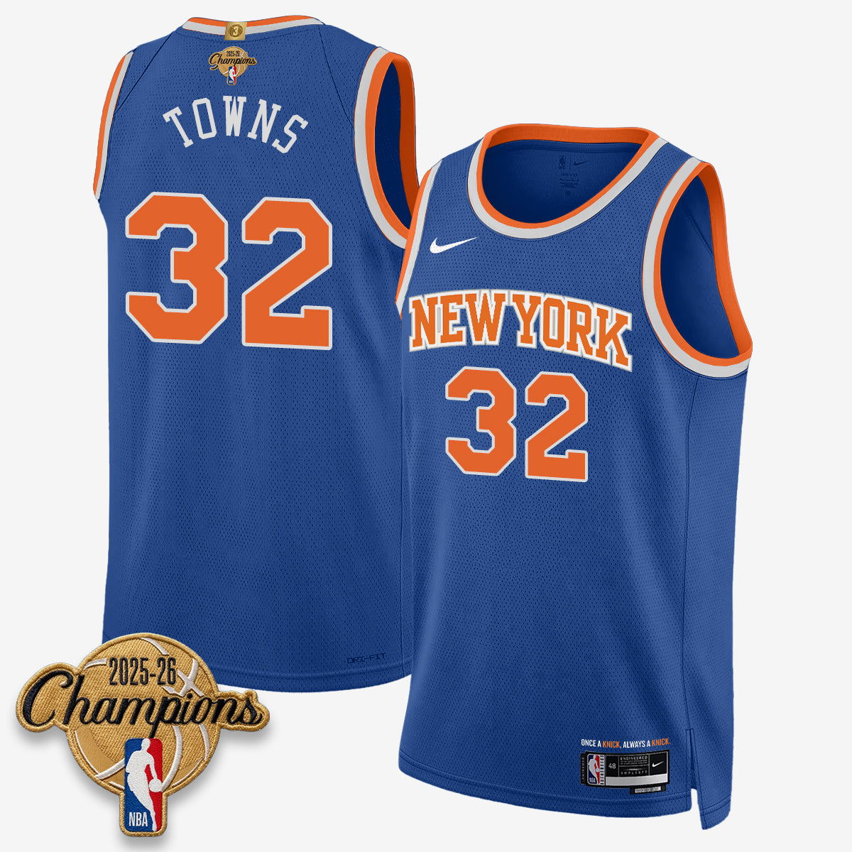 NYK 2026 Basketball Champions Vapor Jersey V2- Stitched-DTD