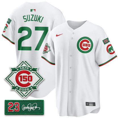 CHC Limited Mexico Jersey - 150th Anniversary + Ryne Sandberg Tribute Patch All Stitched-DTD