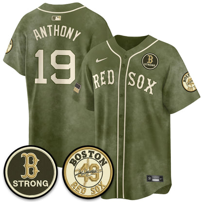 BOS New Era Olive 2026 Armed Forces Day Jersey - All Stitched-DTD
