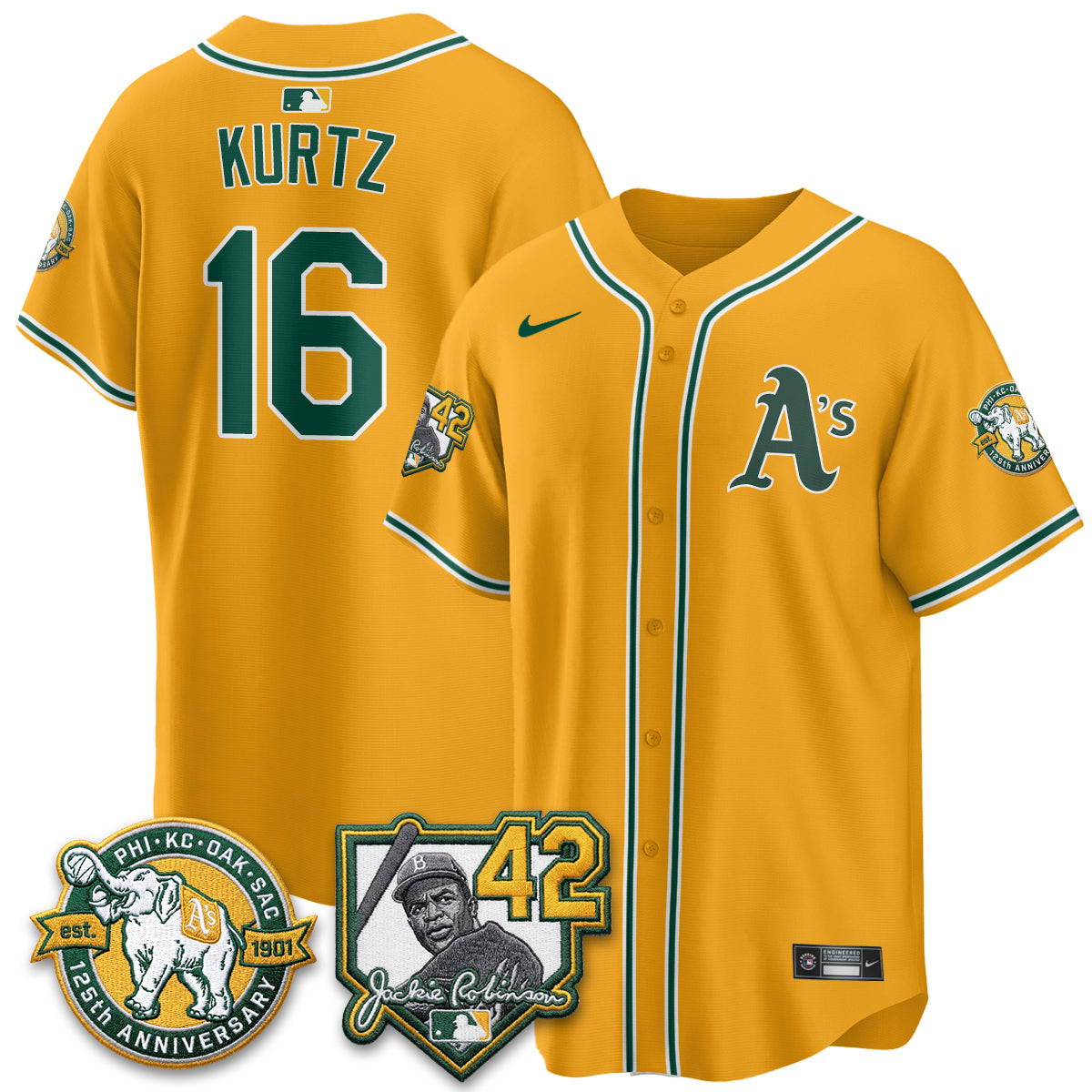 OAK 2026 Jackie Robinson Day - Celebrating 125 Years Limited Vapor Jersey - All Stitched-DTD
