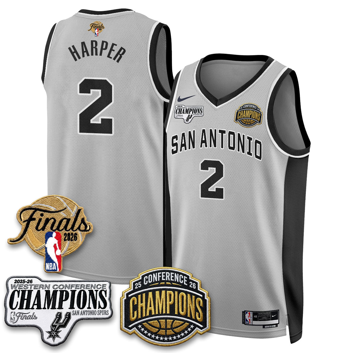 SAS 2026 NBA Western Conference Champions Vapor Jersey - Stitched-DTD