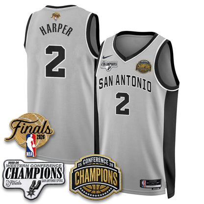 SAS 2026 NBA Western Conference Champions Vapor Jersey - Stitched-DTD