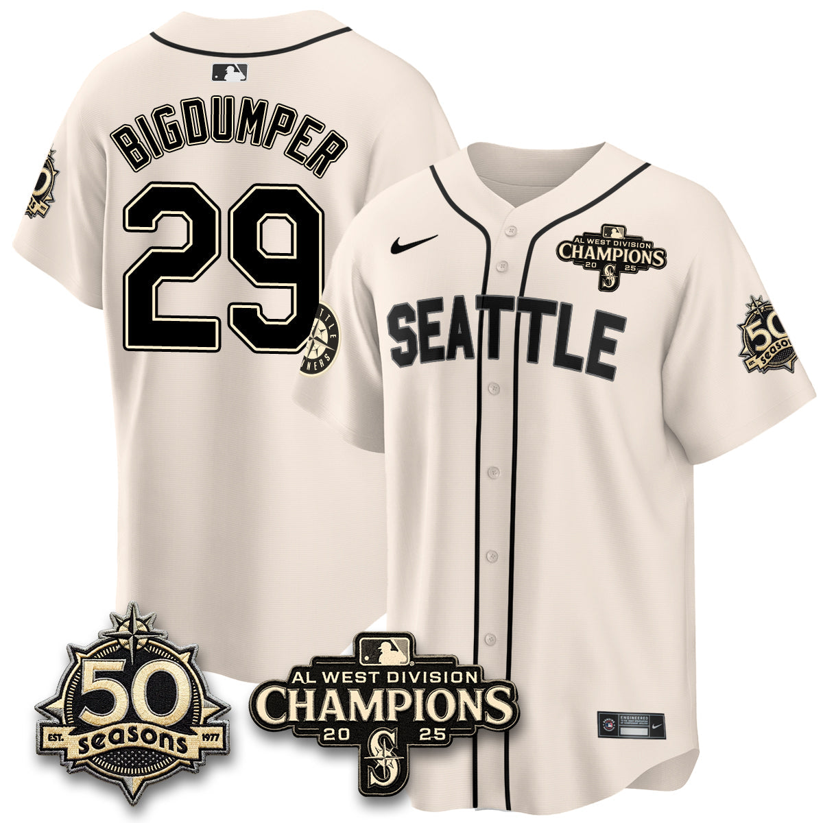 SEA Vapor Premier Limited Jersey - 50th Anniversary & AL West Division Champions - Steelheads Community Funds - All Stitched-DTD