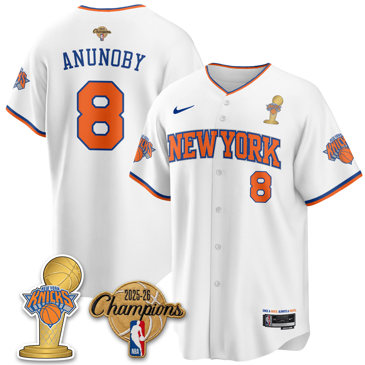 NYK 2026 NBA Champions Vapor Jersey - Stitched-DTD