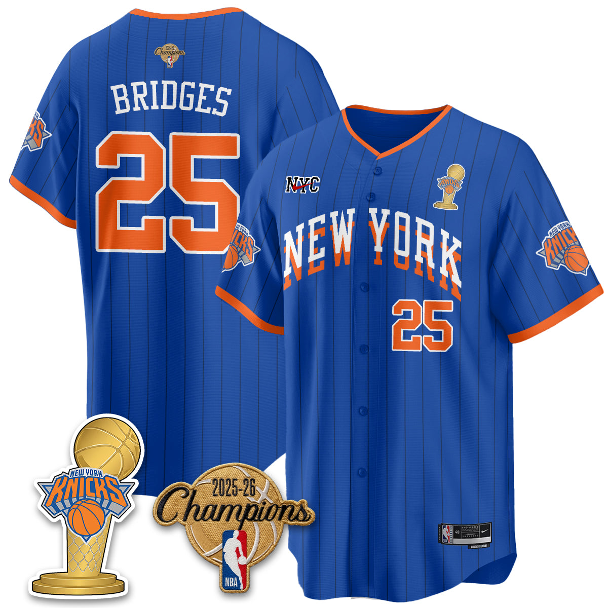 NYK 2026 NBA Champions Vapor Jersey - Stitched-DTD