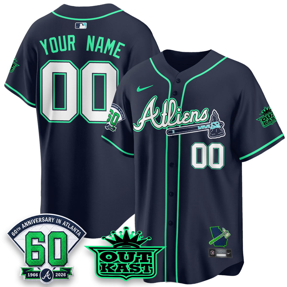 ATL x Atliens Cool Base Galaxy Version Custom Jersey - Stitched-DTD