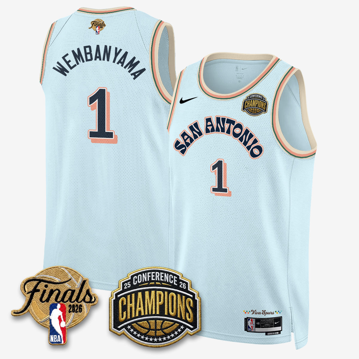 SAS 2026 NBA Western Conference Champions Vapor City Edition Jersey - Stitched-DTD