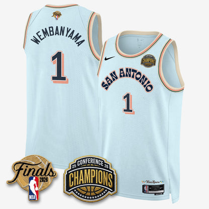 SAS 2026 NBA Western Conference Champions Vapor City Edition Jersey - Stitched-DTD