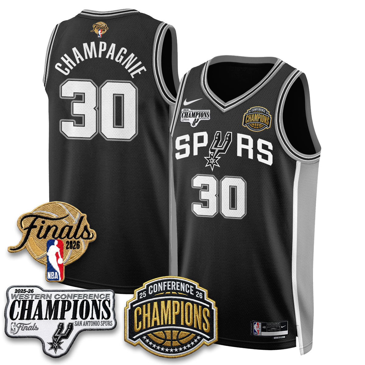 SAS 2026 NBA Western Conference Champions Vapor Jersey - Stitched-DTD