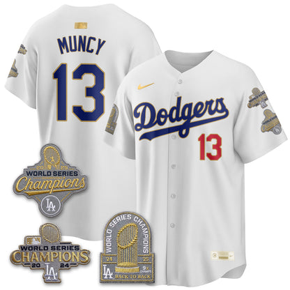 LAD Gold Collection Stadium Vapor Limited Jersey - Back to Back 9x Champs - All Stitched-DTD