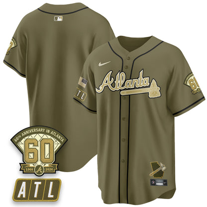 ATL New Era Olive 2026 Armed Forces Day Vapor Limited Jersey - All Stitched-DTD