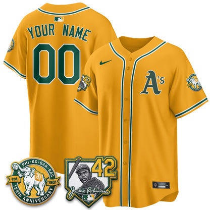 OAK 2026 Jackie Robinson Day - Celebrating 125 Years Limited Custom Vapor Jersey - All Stitched-DTD