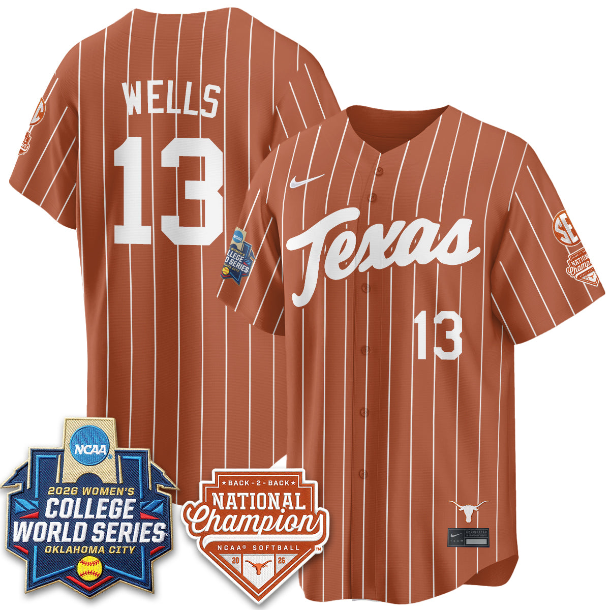 TEX Softball 2026 World Series (WCWS) Vapor Premier Limited Jersey - B2B Champs - All Stitched-DTD