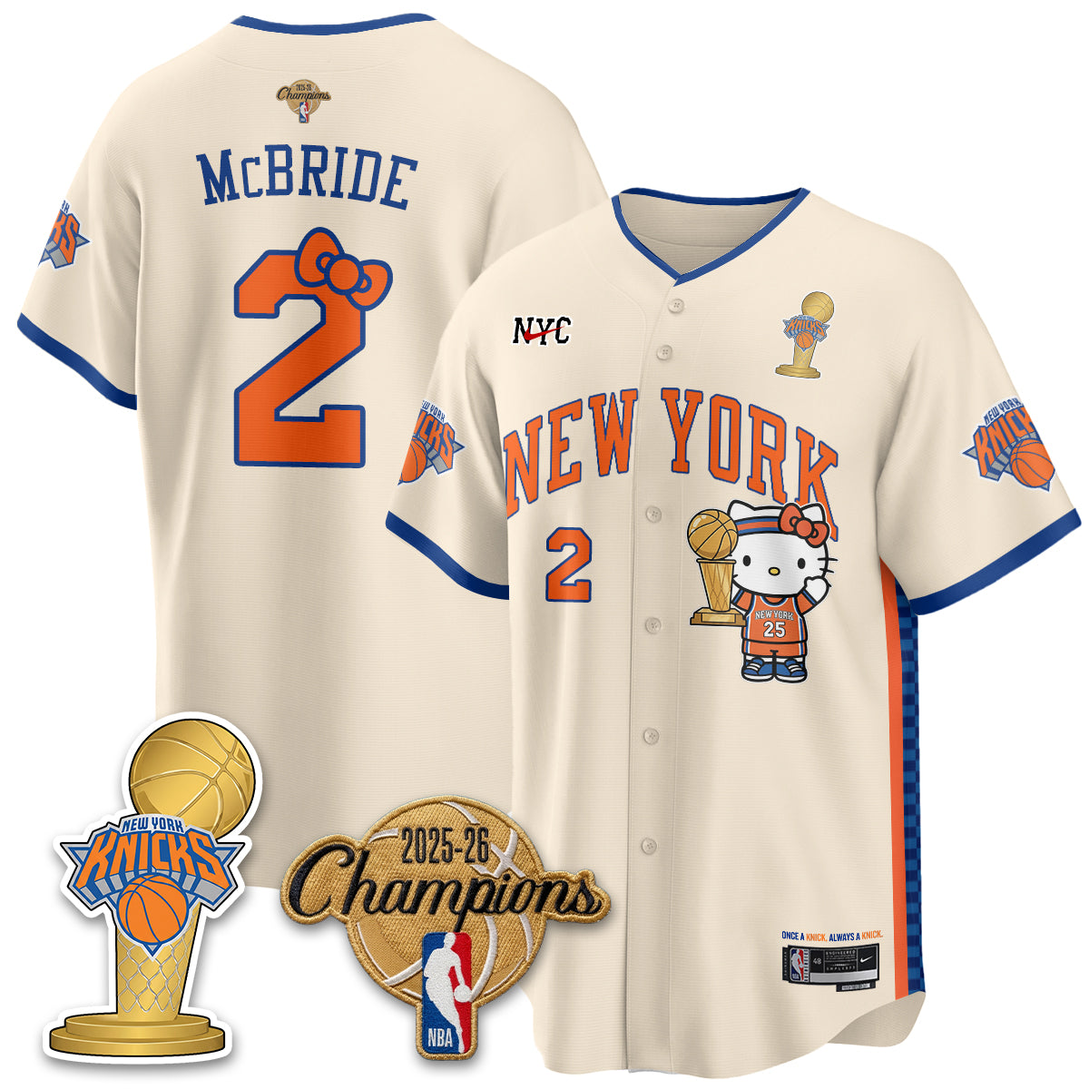 NYK 2026 NBA Champions x Meow Kitty Vapor Jersey - Stitched-DTD