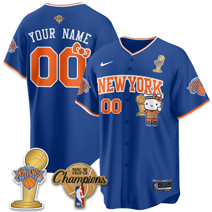 NYK 2026 NBA Champions x Meow Kitty Vapor Custom Jersey - Stitched-DTD