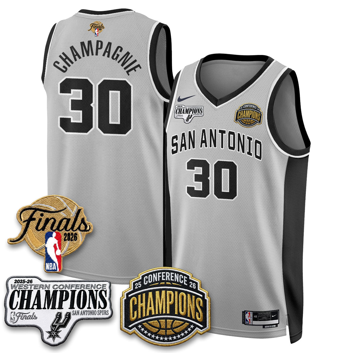 SAS 2026 NBA Western Conference Champions Vapor Jersey - Stitched-DTD