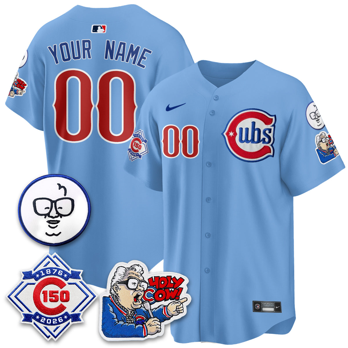 CHC 150th Anniversary Harry Caray Holy Cow Vapor Premier Limited Custom Jersey - All Stitched V2-DTD