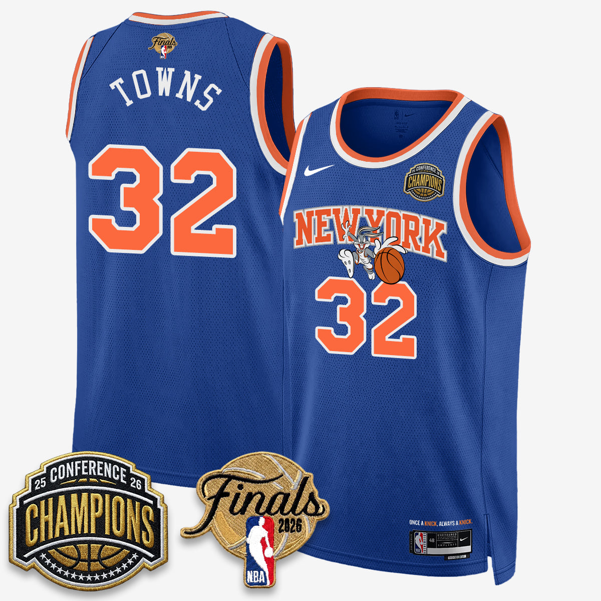 NYK 2026 NBA Eastern Conference Champions x Looney Tunes Vapor Jersey V2- Stitched-DTD