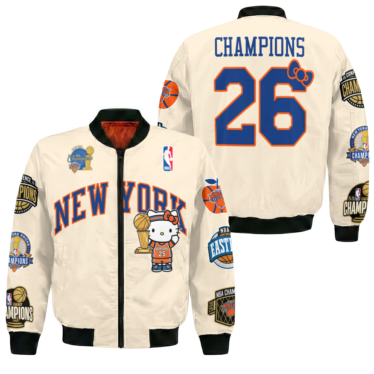 NYK 2026 NBA Finals Champions Limited Edition Bomber Jacket V3- Printed-DTD