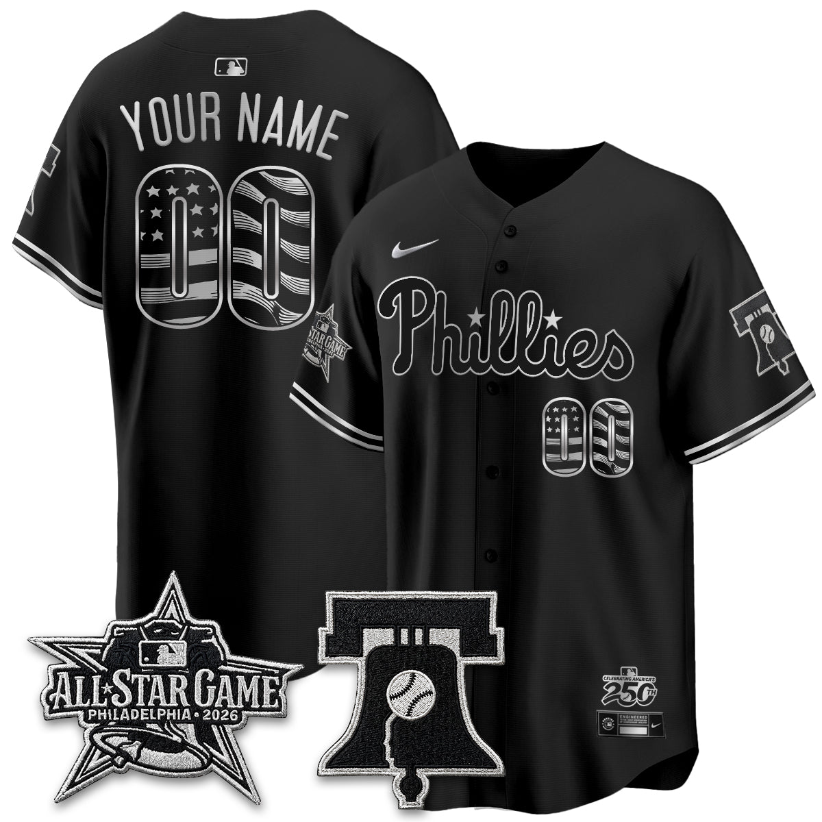 PHI Fourth of July USA Vapor Custom Limited Jersey - Stitched-DTD