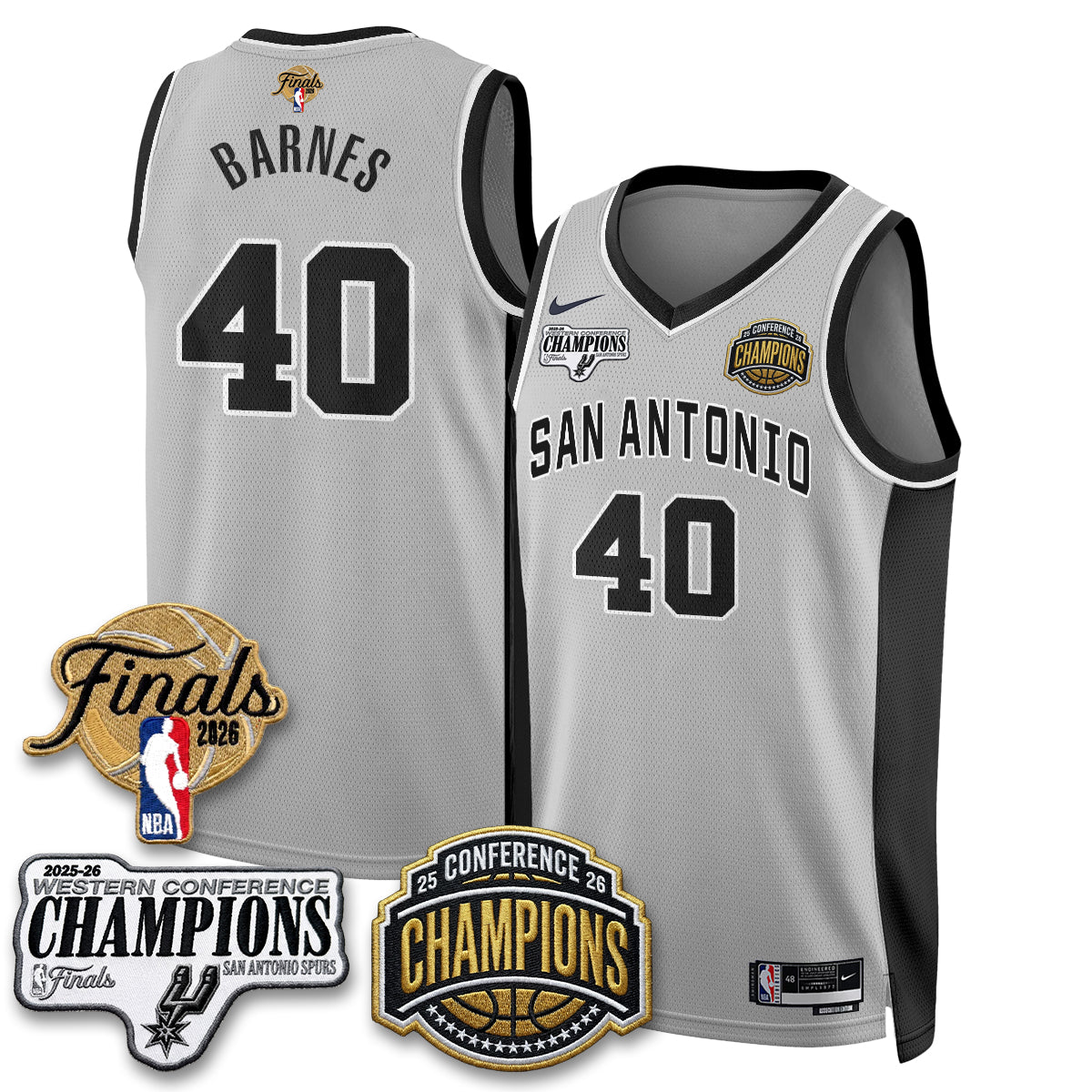 SAS 2026 NBA Western Conference Champions Vapor Jersey - Stitched-DTD