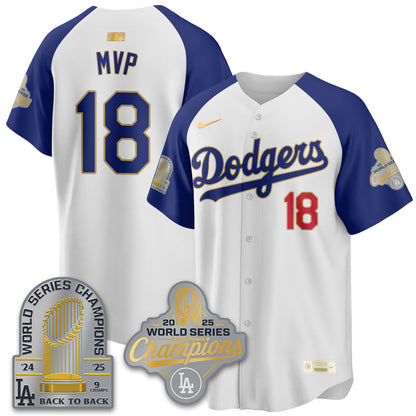 LAD Gold Collection Stadium Vapor Limited Jersey - 9x Champs - All Stitched-DTD