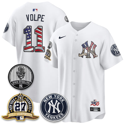 NYY Independence Day USA Vapor Limited Jersey - Stitched-DTD